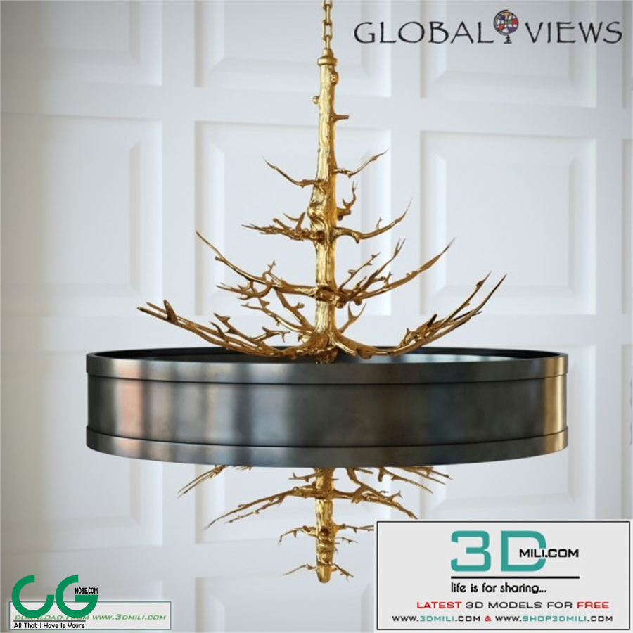 Twig Pendant_Brass on Brass